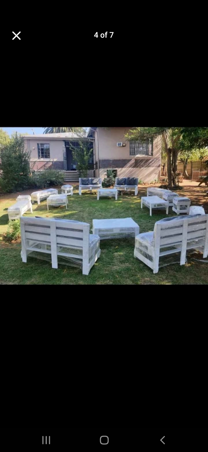 Pallet furniture for hire